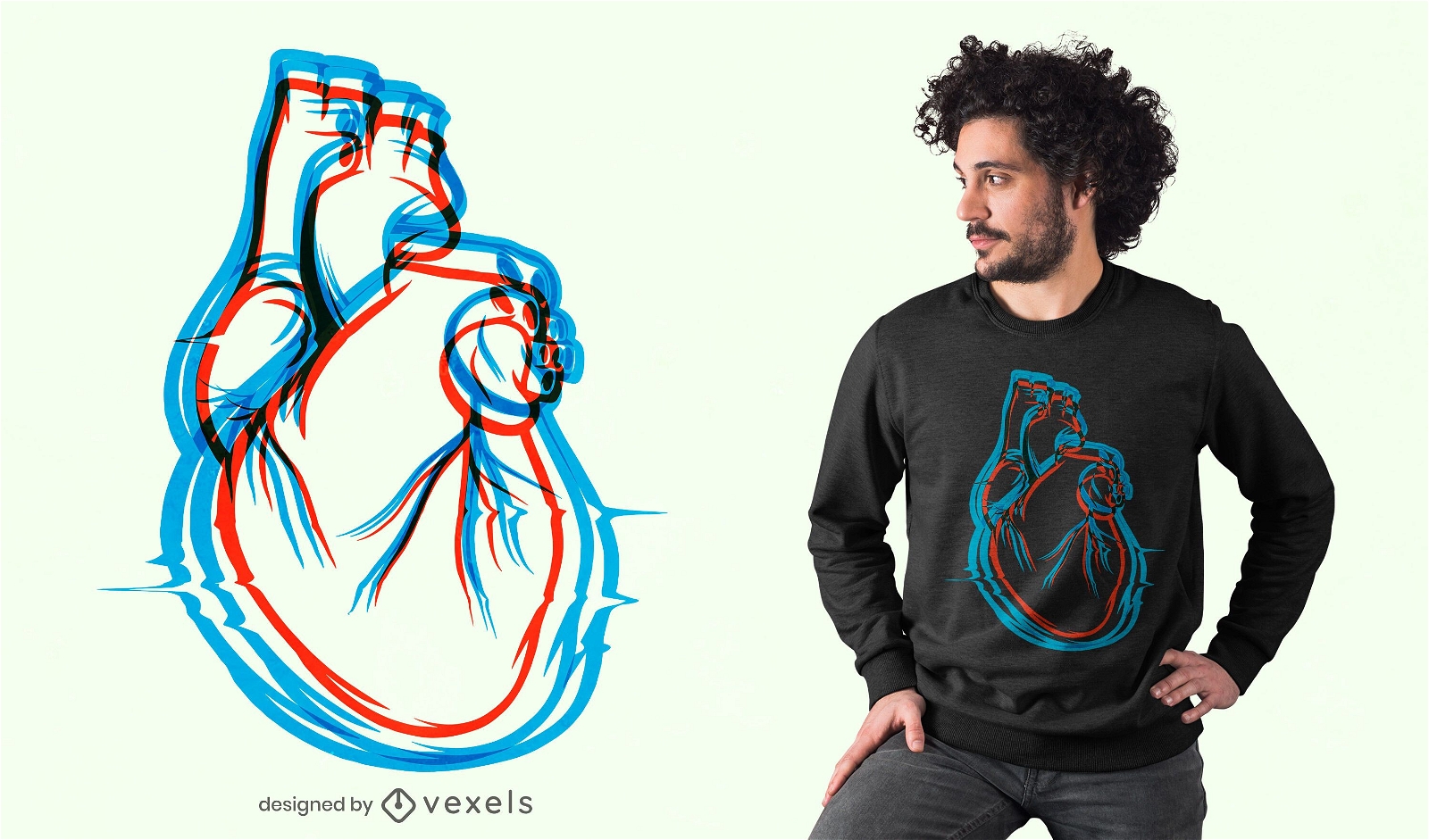 Herzschl?ge 3D-T-Shirt-Design