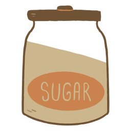 Sugar Jar Flat PNG & SVG Design For T-Shirts