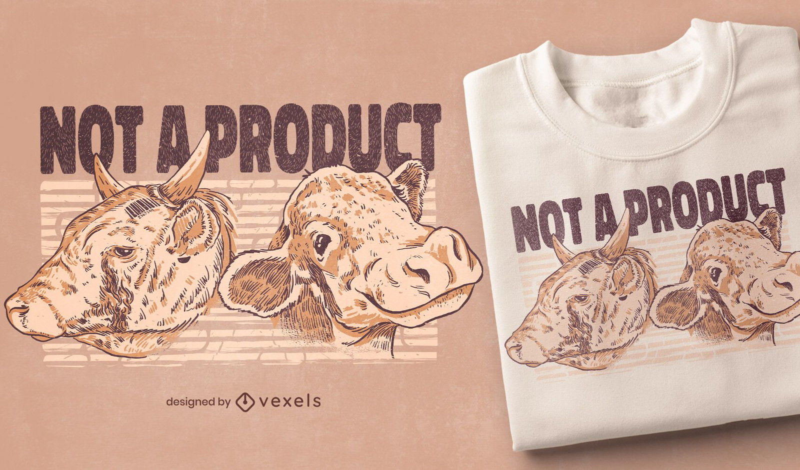 Vacas não design de camiseta de produto