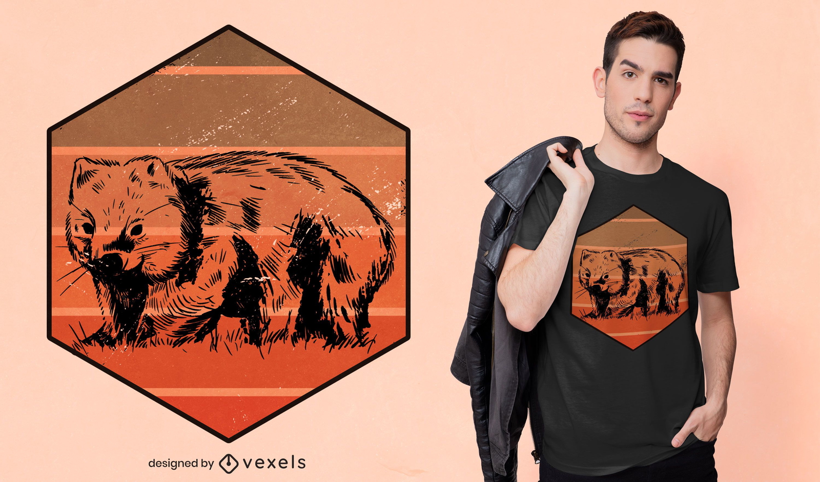 Retro Wombat T-Shirt Design