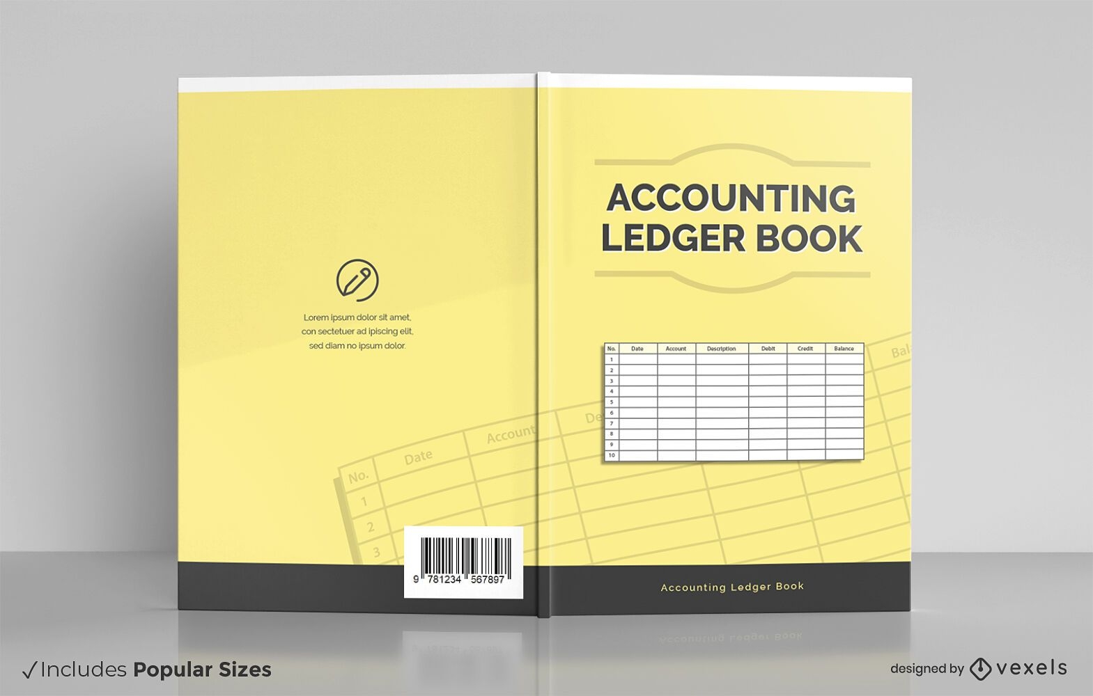 Accounting ledger book cover design