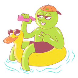 Green character summer illustration