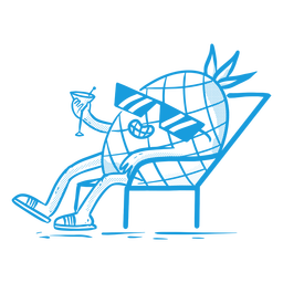 Carácter de piña de verano Diseño PNG
