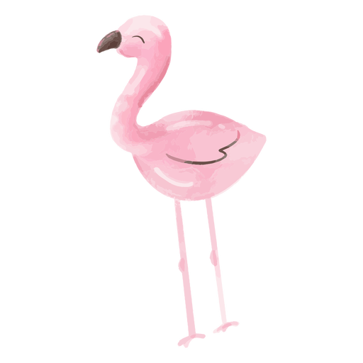 Aquarela de flamingo feliz