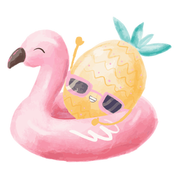 Design PNG E SVG De Aquarela De Bóia De Verão De Abacaxi Para Camisetas