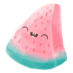 Watermelon cartoon watercolor