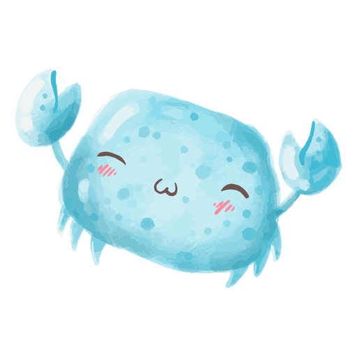 Aquarela de caranguejo kawaii Desenho PNG