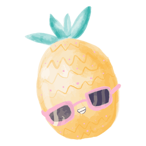 Ananas Sonnenbrille Aquarell PNG-Design