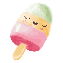 Eis am Stiel kawaii Aquarell PNG-Design