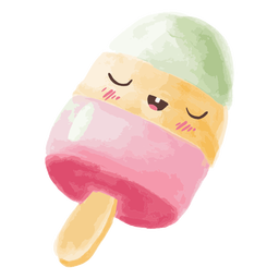 Popsicle kawaii watercolor PNG Design