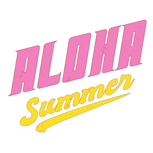 Sommer Aloha Retro-Schriftzug PNG-Design