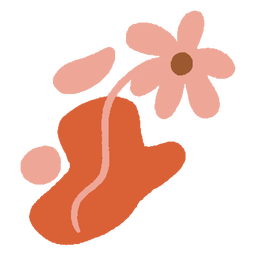 Organic abstract flower flat PNG Design