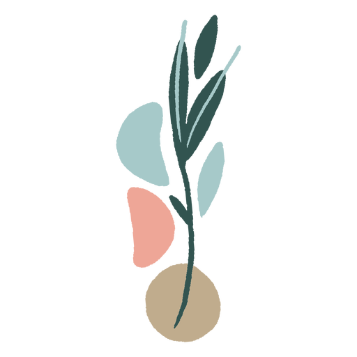 Organische abstrakte Blätter flach PNG-Design