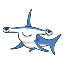 Desenho fofo de tubarão-martelo