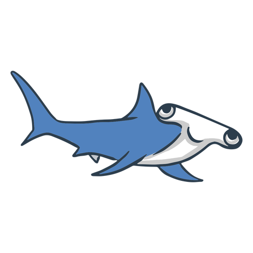 Happy hammerhead shark cartoon PNG Design