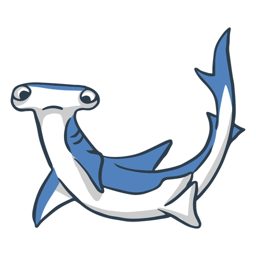 Download Hammerhead Shark Swimming Cartoon Transparent Png Svg Vector File