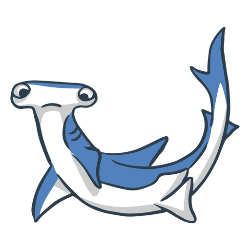 Hammerhead shark swimming cartoon PNG Design