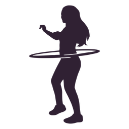 Woman hula hooping silhouette PNG Design