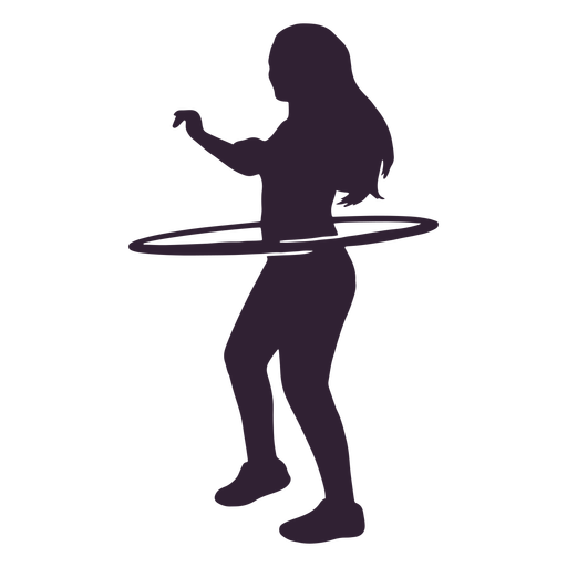 Woman hula hooping silhouette PNG Design