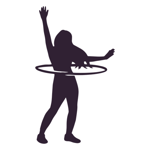 Woman hula hoop silhouette PNG Design