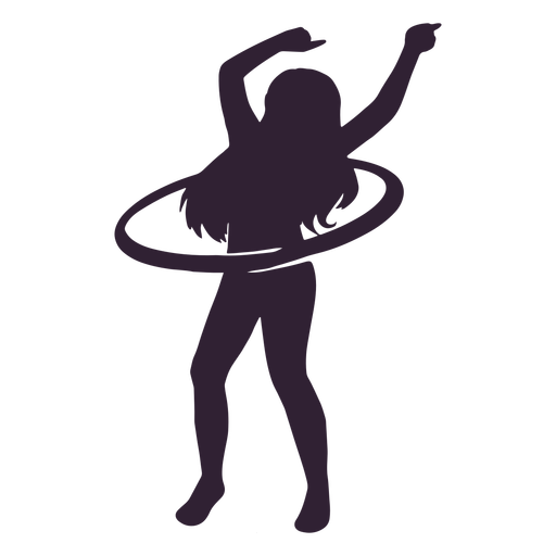 Woman hula hoop hobby silhouette PNG Design