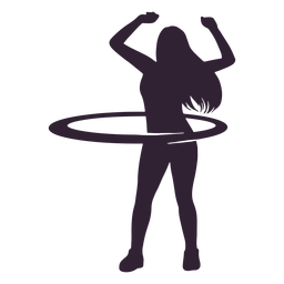 HulaHoopsGirlsSilhouettes - 3 Diseño PNG