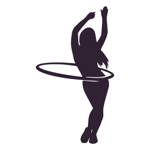 Girl hula hoop hobby silhouette
