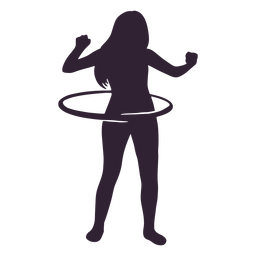 Girl hula hooping silhouette PNG Design