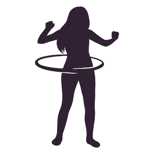 Girl hula hooping silhouette PNG Design