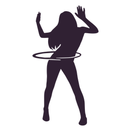 Girl hula hooping hobby silhouette PNG Design Transparent PNG