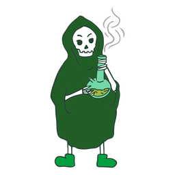 Grim reaper smoking weed character PNG Design