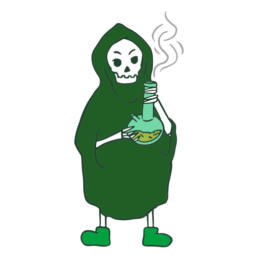 Parca personaje de marihuana de fumar Diseño PNG