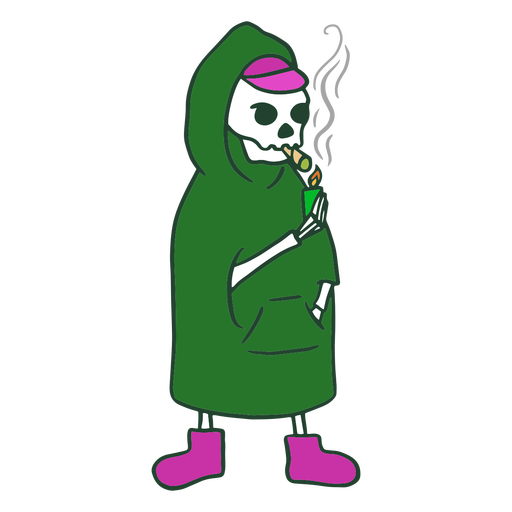Grim reaper smoking joint character PNG Design