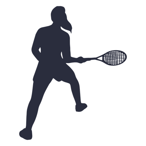 Weibliche Tennisspielerin posieren Silhouette PNG-Design
