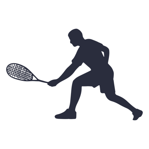 Jogador de tênis masculino jogando silhueta Desenho PNG