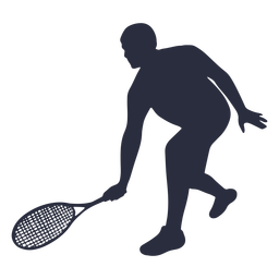 Man tennis player pose silhouette PNG Design