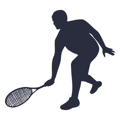 Mann Tennisspieler Pose Silhouette PNG-Design