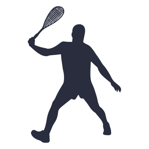 Mann, der Tennissportschattenbild spielt PNG-Design