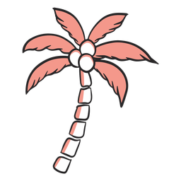 Palm tree color-stroke summer Transparent PNG
