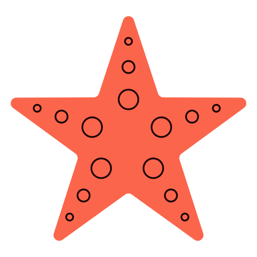 Starfish summer flat PNG Design