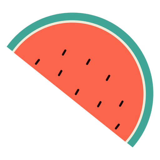 Watermelon half flat - Transparent PNG & SVG vector file