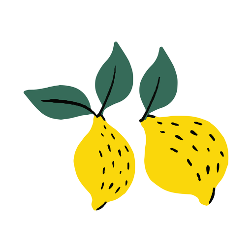 Lemon fruit healthy flat PNG Design