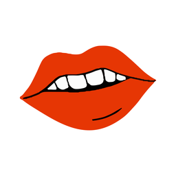 Labios rojos boca plana Diseño PNG