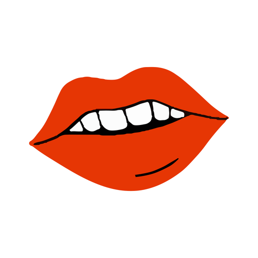 Rote Lippen Mund flach PNG-Design