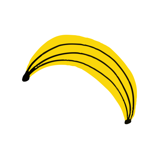 Banane gesunde Frucht flach PNG-Design
