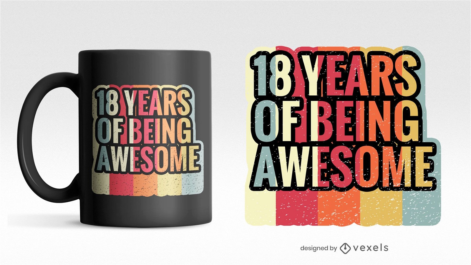 18 years scalable mug psd