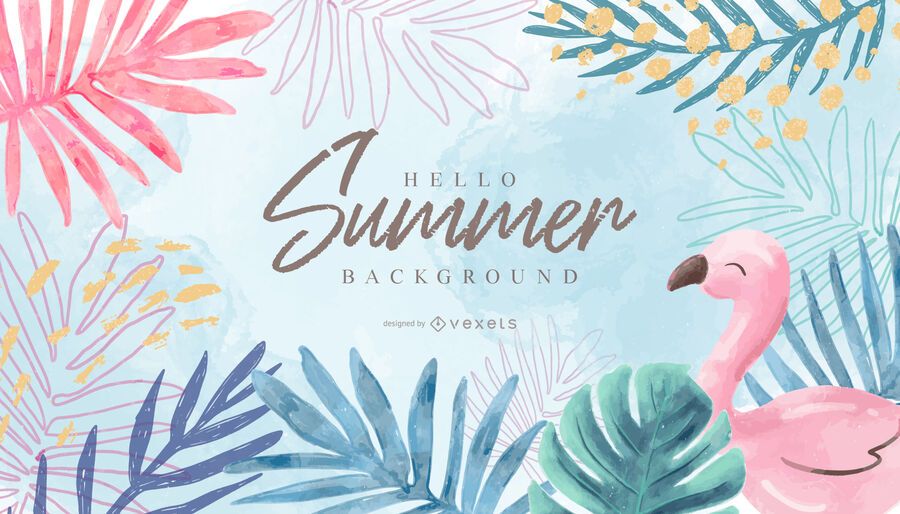 Hello summer background design Hello summer background design