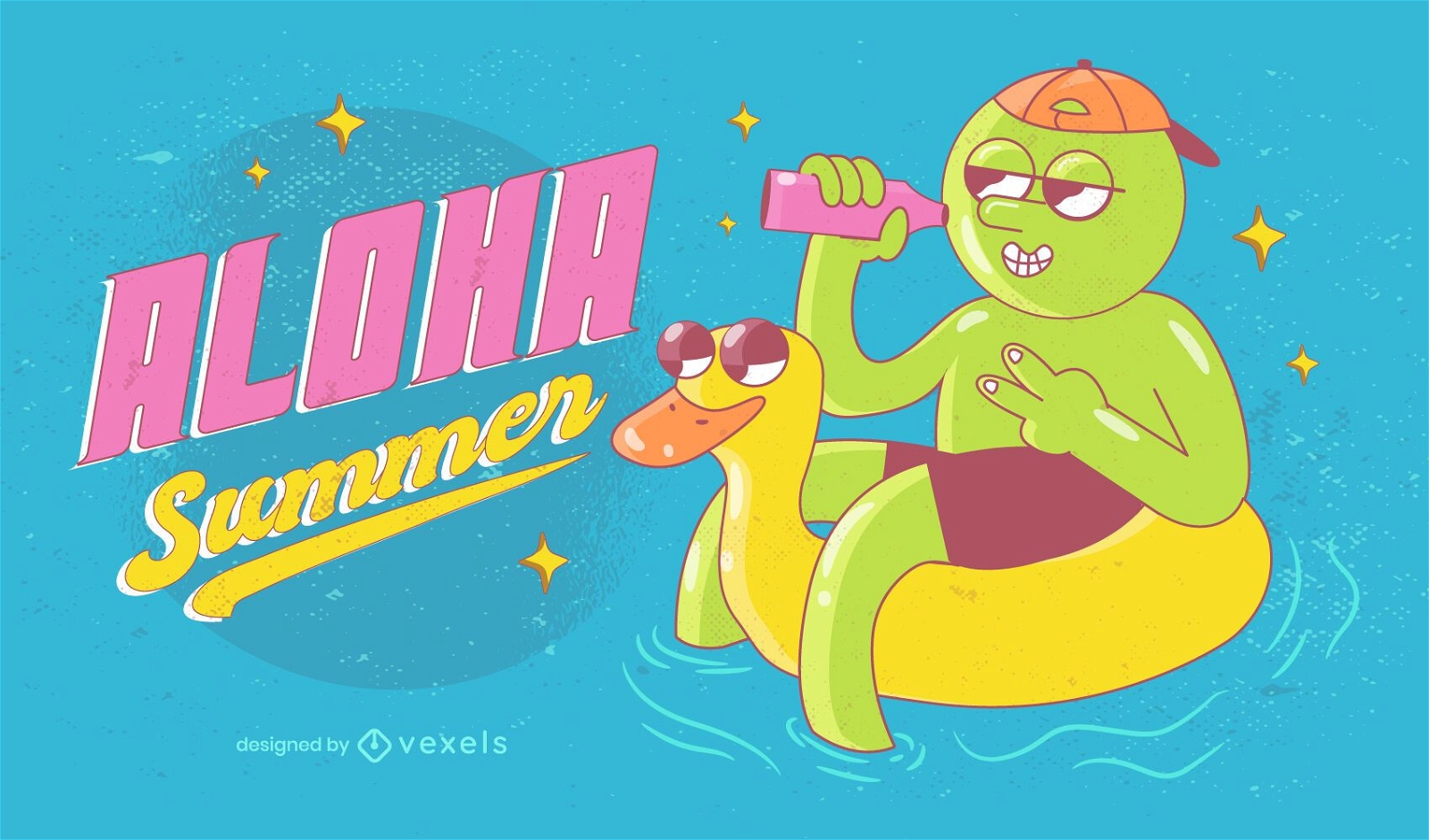 Aloha summer illustration design