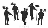 Chimney Sweeper Silhouette Set Vector Download Chimney Sweeper Silhouette Set Vector Download