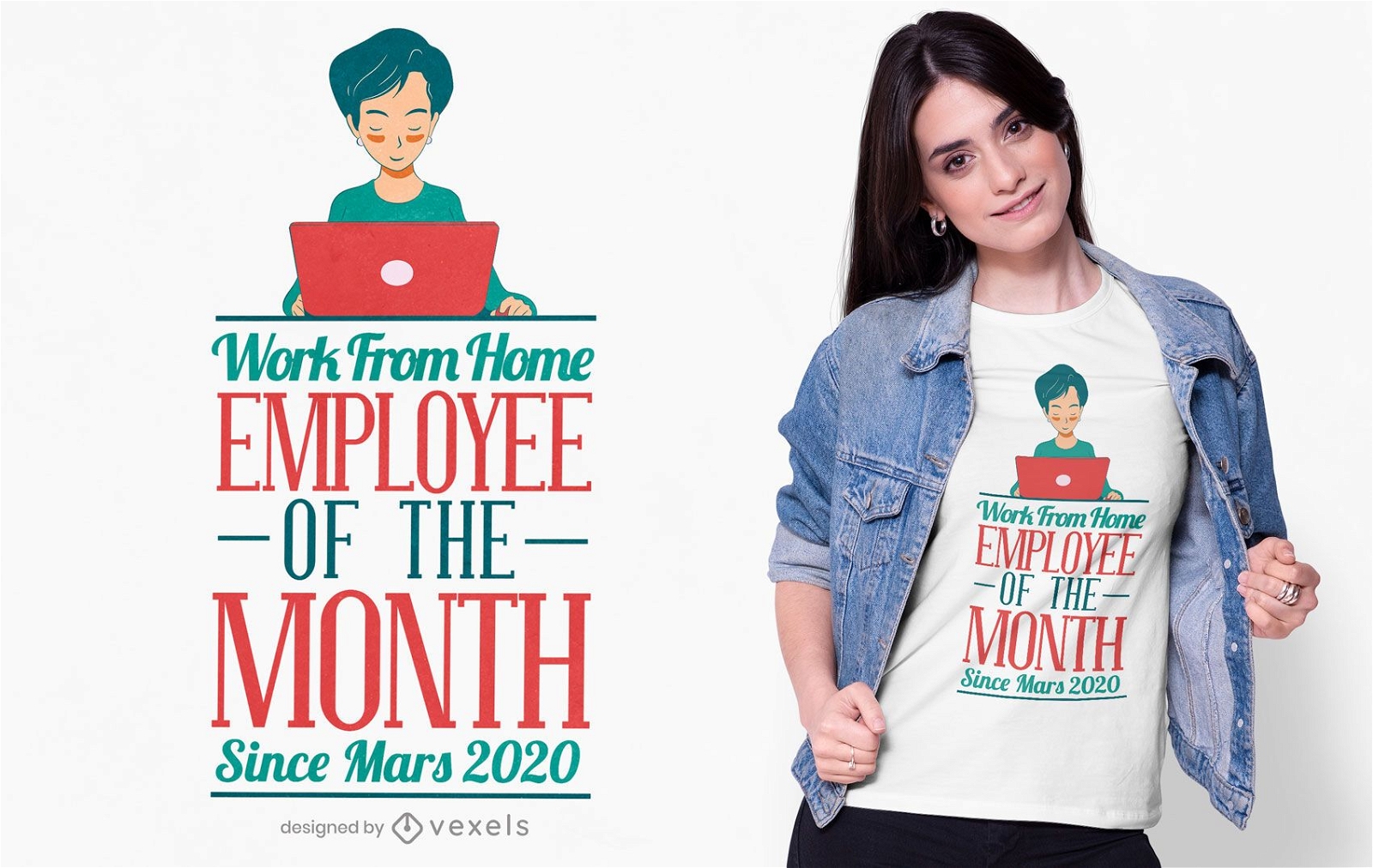 Home office employee t-shirt design